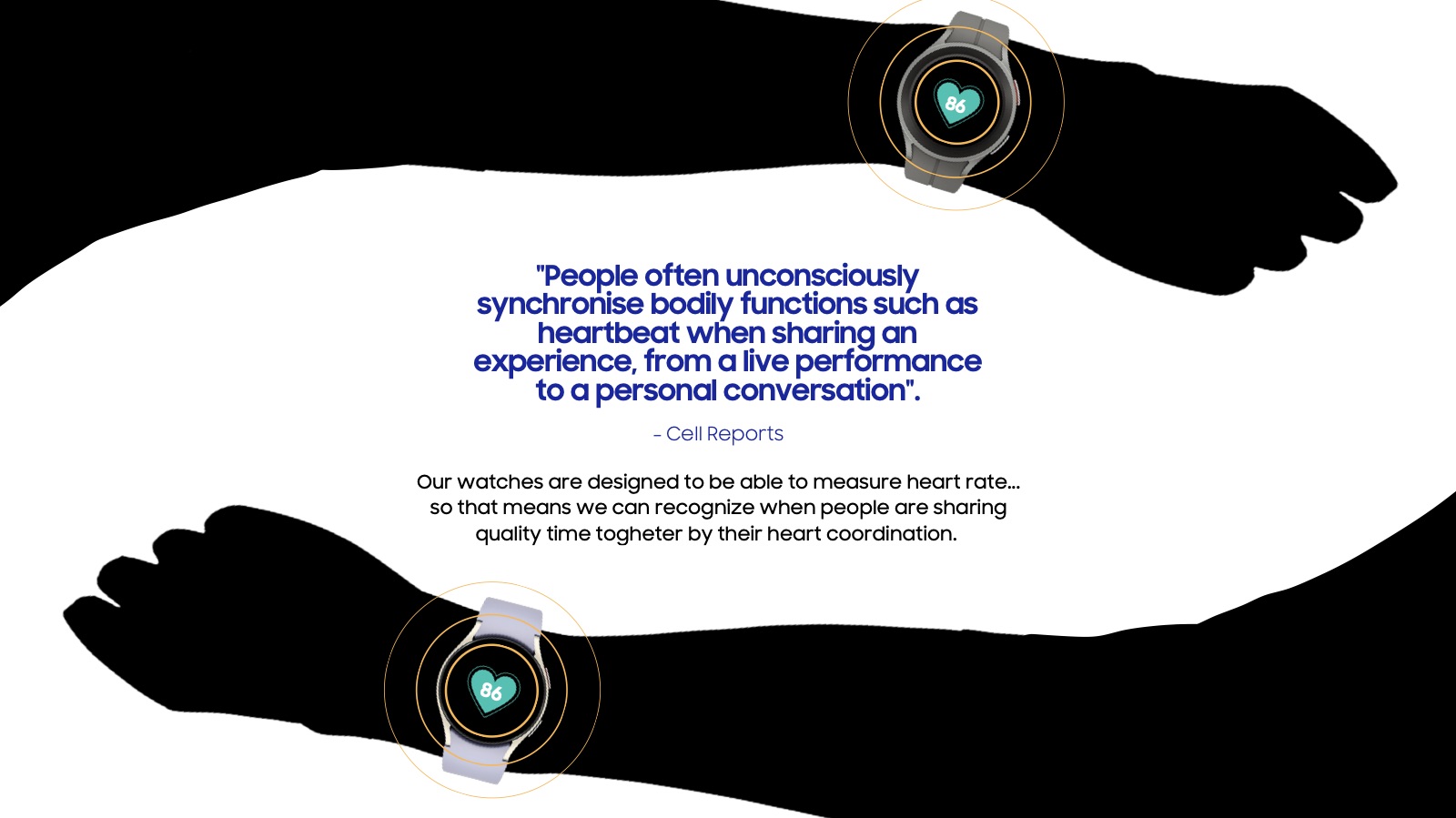 People often unconsciously synchronise bodily functions such as heartbeat when sharing an experience.